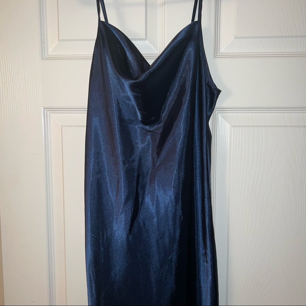 blue bebe silk dress